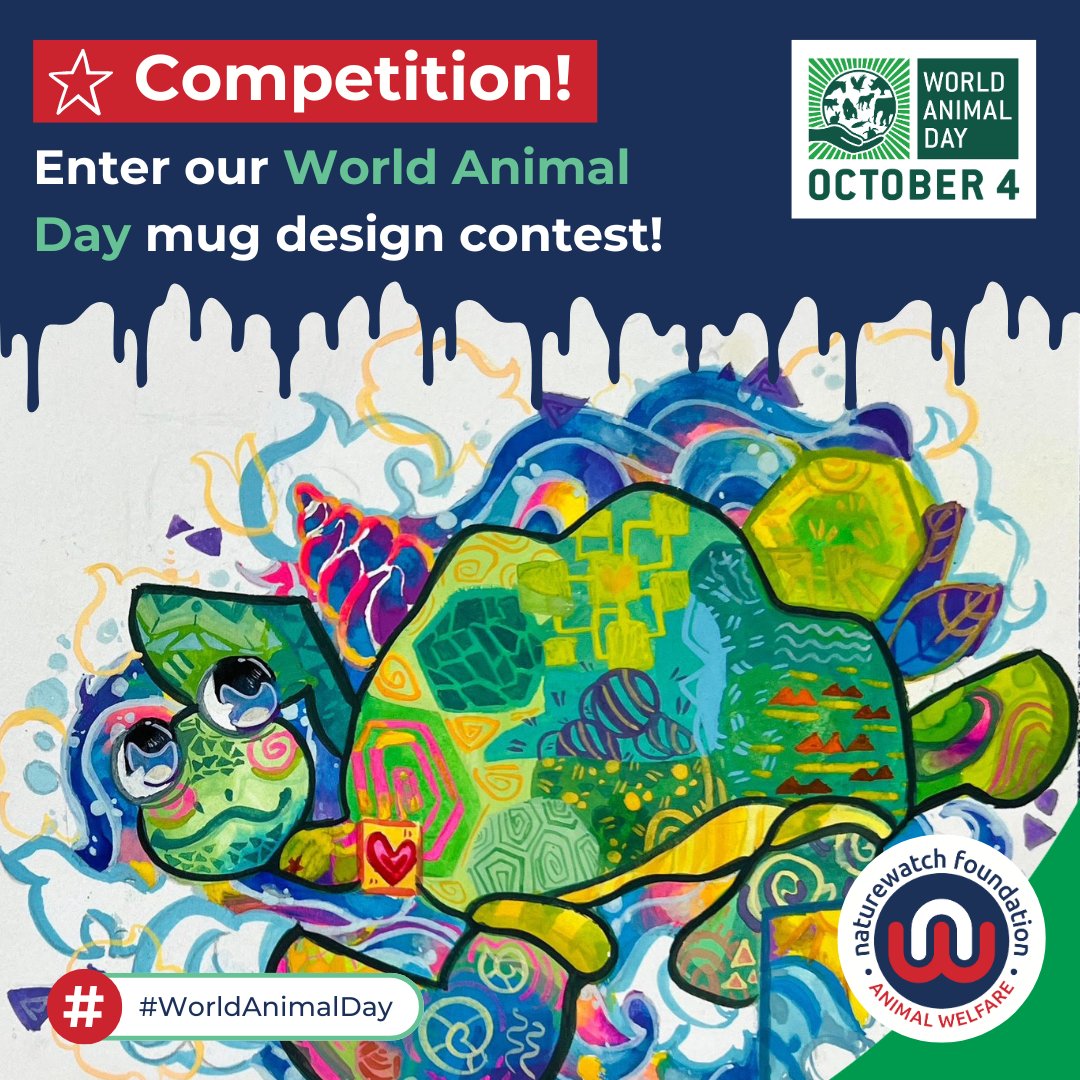 📢 Calling all young artists! 🎨 @worldanimalday HQ wants YOUR artwork for the 2024 mug design competition. Get creative & enter by 31/08 - win a mug featuring your creation! 🐘 Don't forget to use the template: naturewatch.org/2024-mug-comp (WAD is coordinated by @Naturewatch_org)