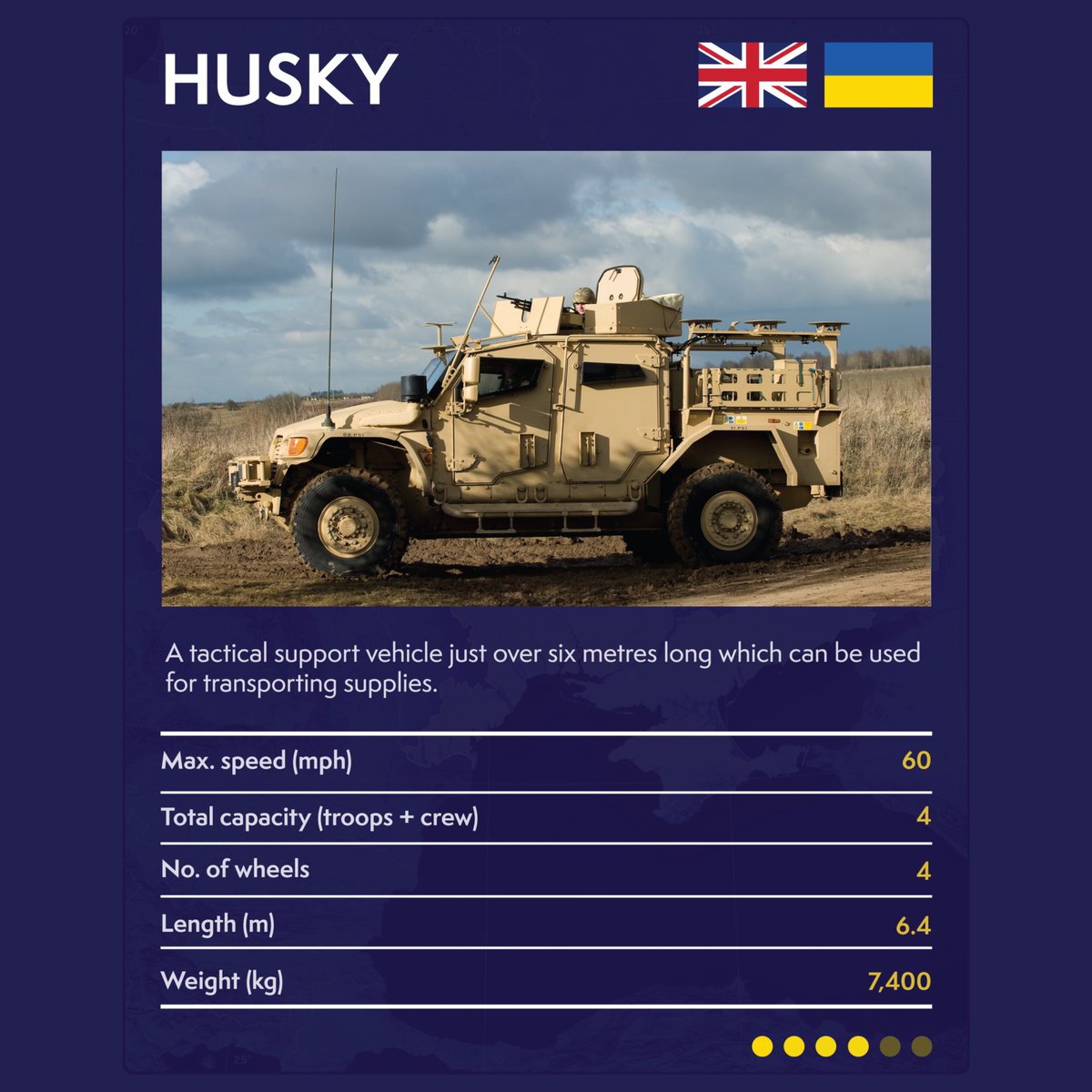 The UK is delivering its largest ever military aid package to Ukraine. Alongside £500m in military funding, the UK is providing vital equipment: ✅ 4 million round of ammunition ✅ More than 1,600 missiles ✅ 400 vehicles - including 160 Husky vehicles 🇺🇦#StandWithUkraine