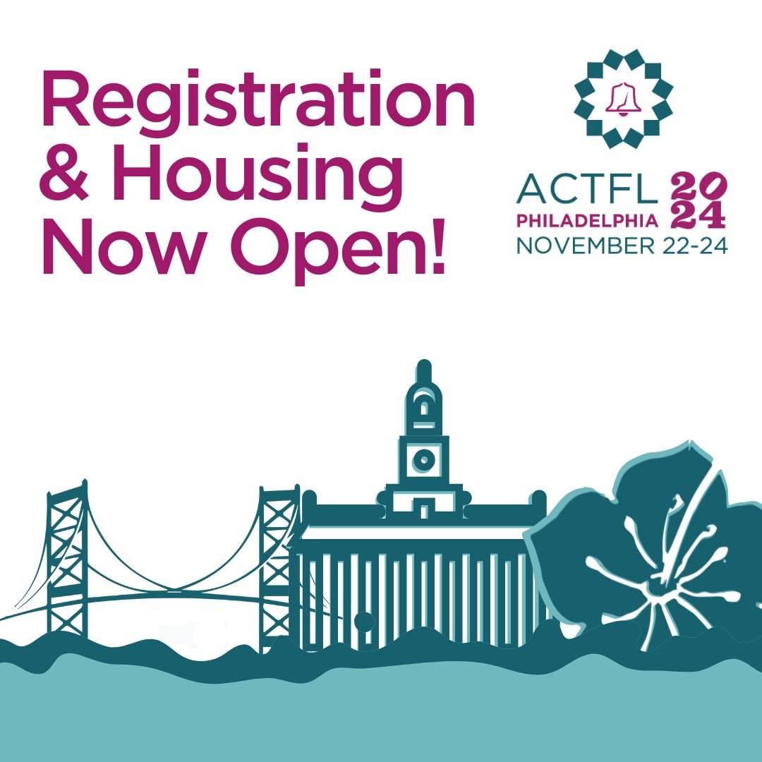 Registration and housing are OPEN for #ACTFL2024!! Take advantage of our early bird rates before they end at: bit.ly/38ENZZS