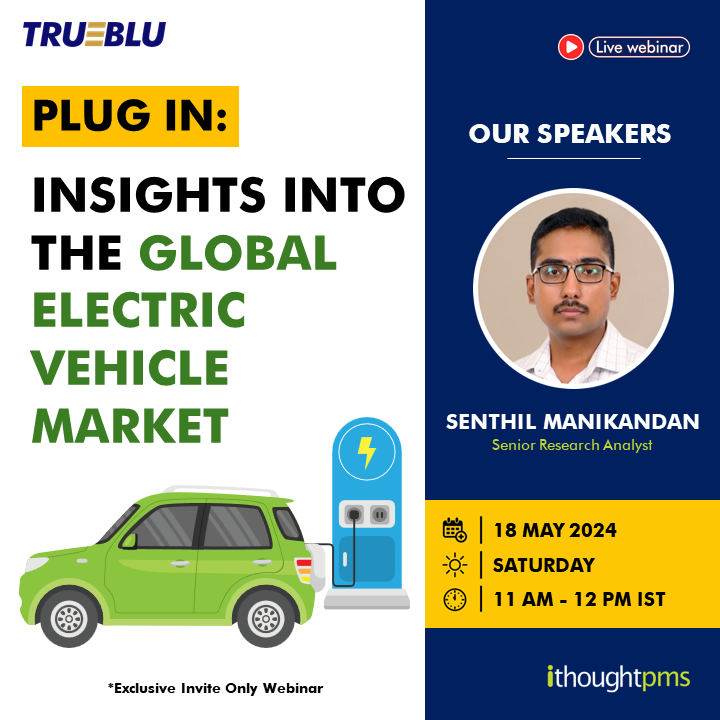 Plug In: Insights into the Global Electric Vehicle Market In this webinar, we will discuss: 1. Explore EV's impact on the automotive industry. 2. China leads with 1 in 4 cars being BEVs & much more! Join @ksenthil1990 on Sat, 18 May at 11 AM. Reg link: bit.ly/4bnxqAO