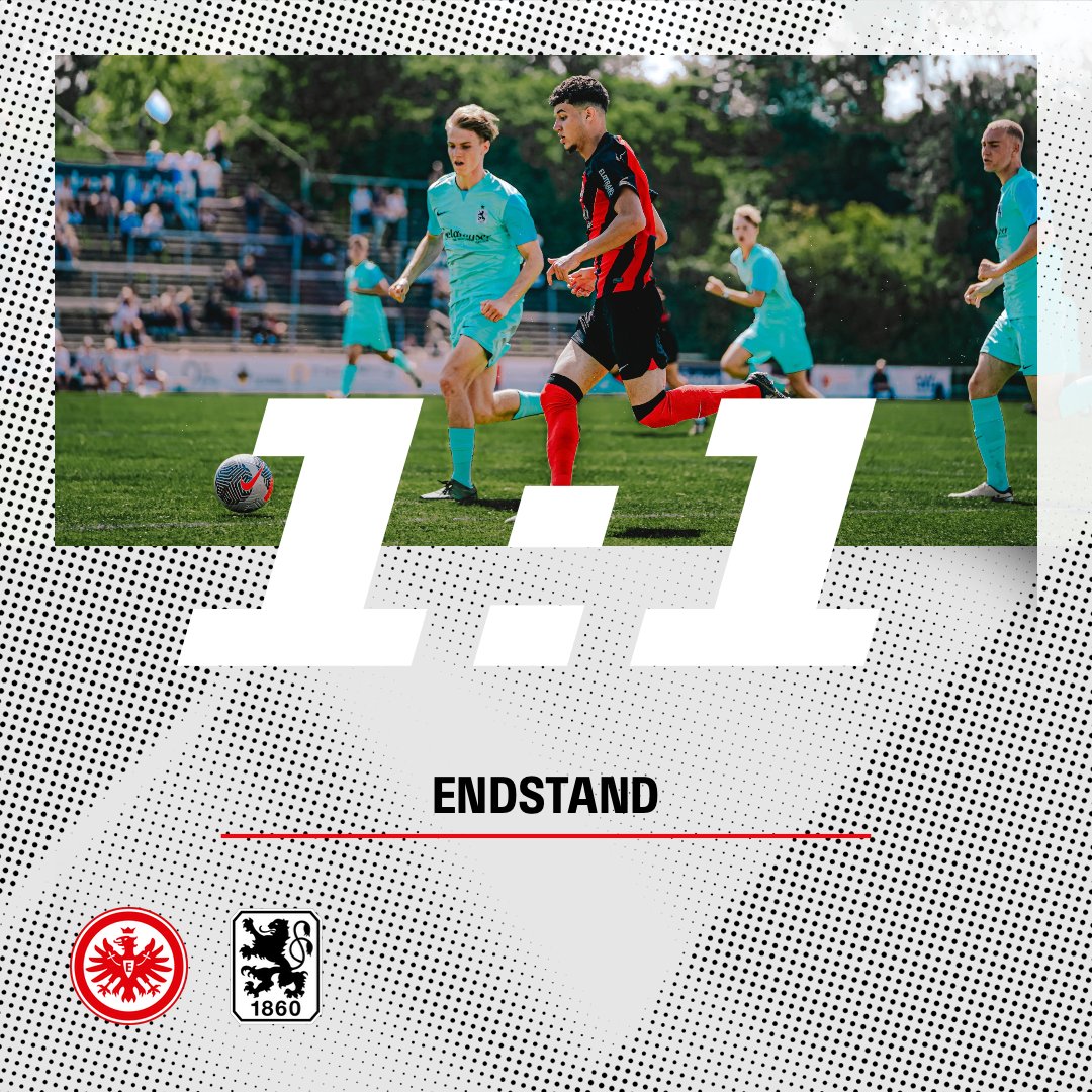 Jetzt pfeift der Schiedsrichter ab! 🦅 Die Eintracht muss sich am letzten Spieltag mit einem Remis zufrieden geben. Immer wieder versuchten die Adlerträger, das Spiel noch für sich zu entscheiden, immer wieder war Avdija zur Stelle ⛔️
______
⏰90. | #SGE | #sgeU19 | #SGETSV 1:1