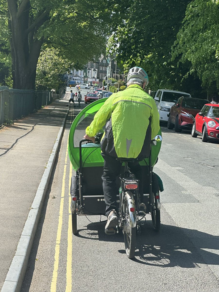 Sometimes there’s reason to despair in this world, but I just met an oversized double bike-buggy on the cycle way. On closer inspection, the cyclist was an older gentleman with two elderly ladies riding pillion from the local care home #localhero #reasonstobehopeful