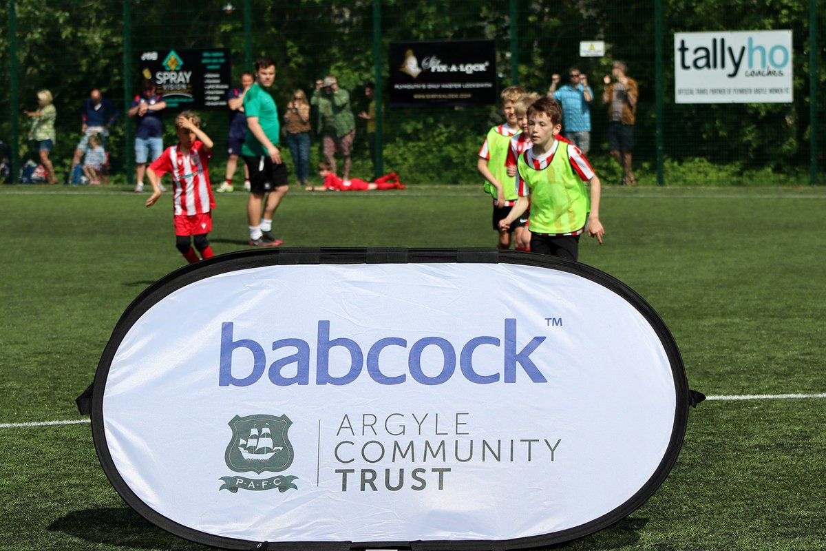 📸 Action from the Under 8s group stages this morning. Young people were treated to a visit from a very cheeky Pilgrim Pete and representatives from @ArgyleWFC 🙌 @Babcockplc | #BabcockCommunityCup2024