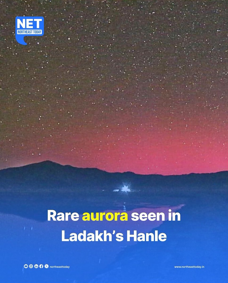 #NetSnippet | A stunning celestial spectacle unfolded in Ladakh's Hanle region as the night sky was painted with vibrant hues during an intense solar storm on Saturday. The normally remote area of Hanle became a focal point for sky gazers as rare Stable Auroral Red Arcs (SAR…