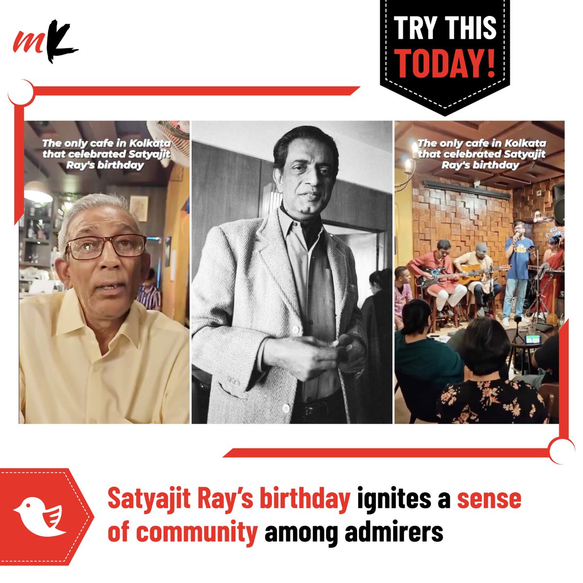 Generations coming together to celebrate Satyajit Ray — how heartwarming is that! 

Watch Kolkatans celebrating Ray Day at a popular hotspot in the city here: telegraphindia.com/my-kolkata/try… 

#TryThisToday #MKRecommends #SatyajitRay  #Kolkata #MyKolkata