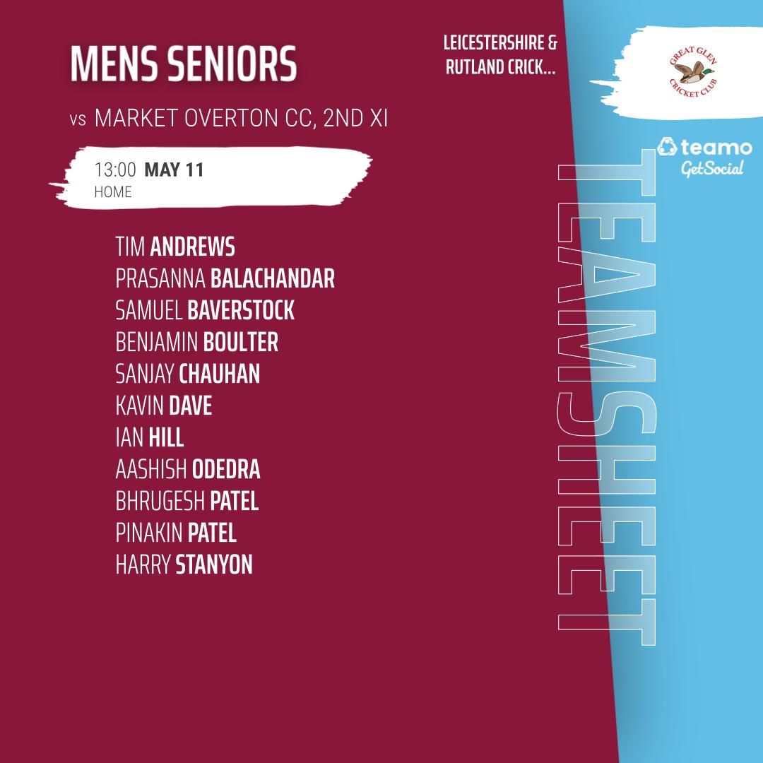 2nds are in action against <a href="/Marketovertoncc/">Market Overton CC</a> at home, so get down to the rec to see these superstars, young and old!!!!