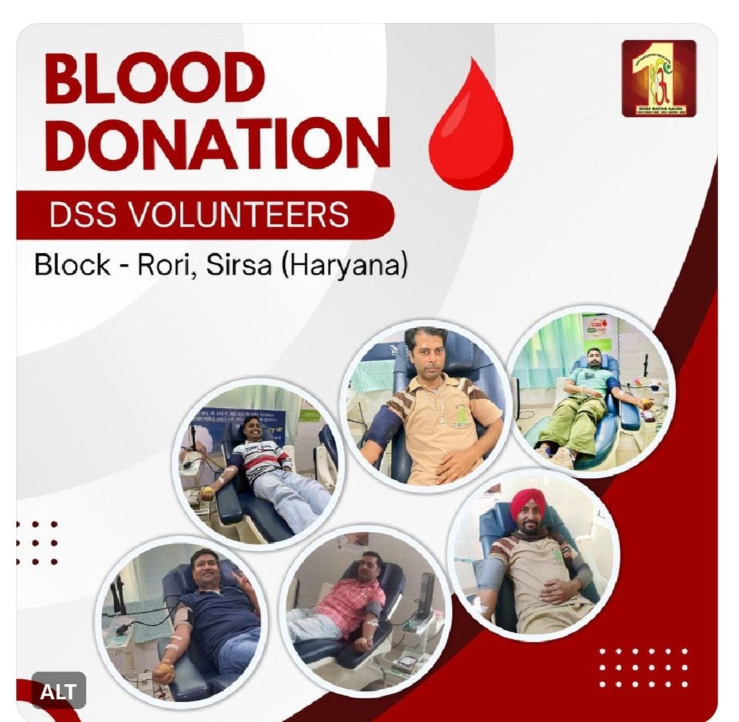 Dera Sacha Sauda devotees continue to show their boundless generosity by donating blood🩸to those in critical need. Following the compassionate teachings of Saint Dr. MSG Insan, these volunteers are always prepared to help save livesSaintDrMSG #GurmeetRamRahim #SaintMSGInsan