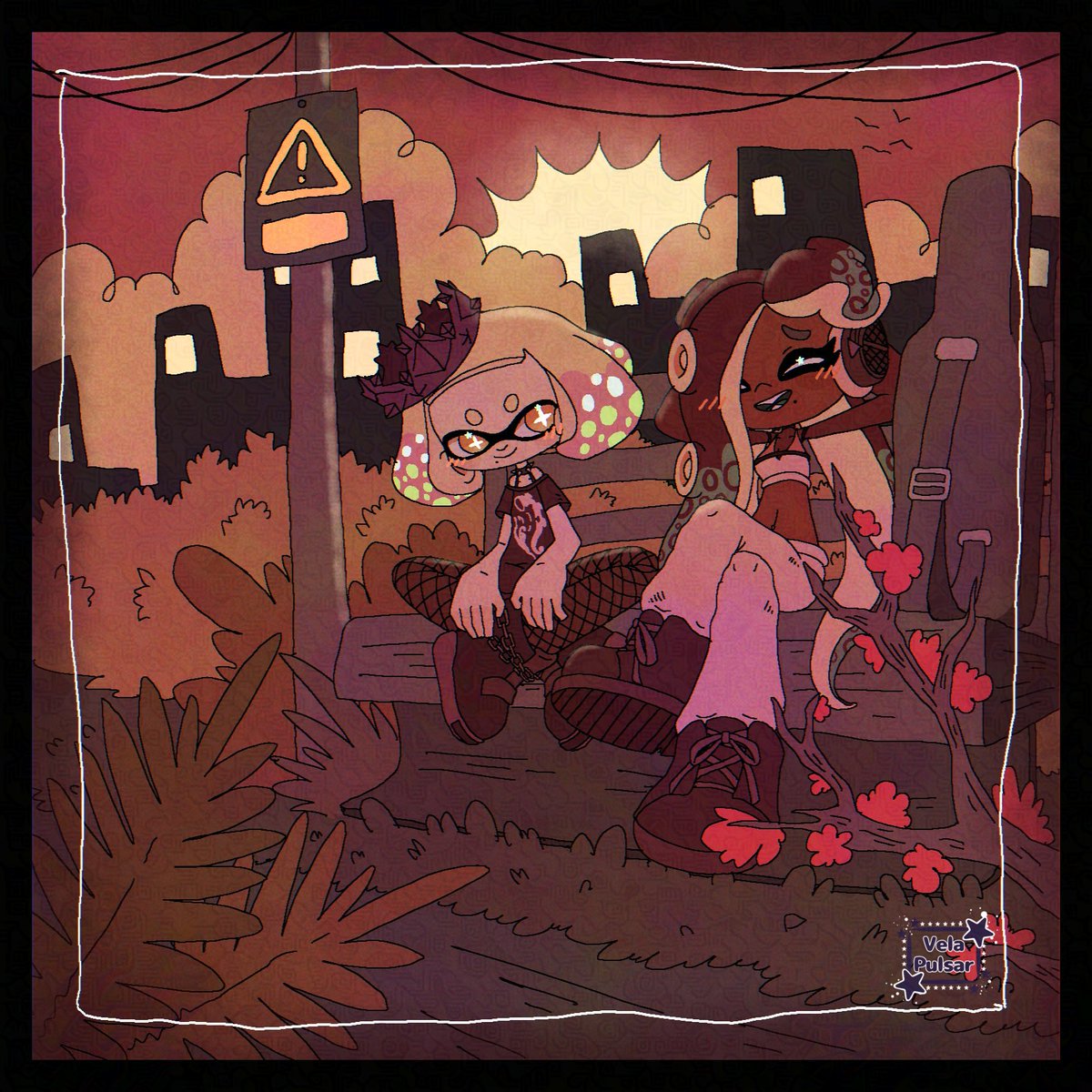 New drawing style!
(Pearl and Marina just chilling in an abandoned park)

#Splatoon2 #Splatoon3 #スプラトゥーン2 #スプラトゥーン3 #splatoonart #illustration #イラスト #HumanArtists #ibispaint #art 

▶Feel free to 💜 and RT🔁, is really appreciated... and FOLLOW ME 👉👈~◀