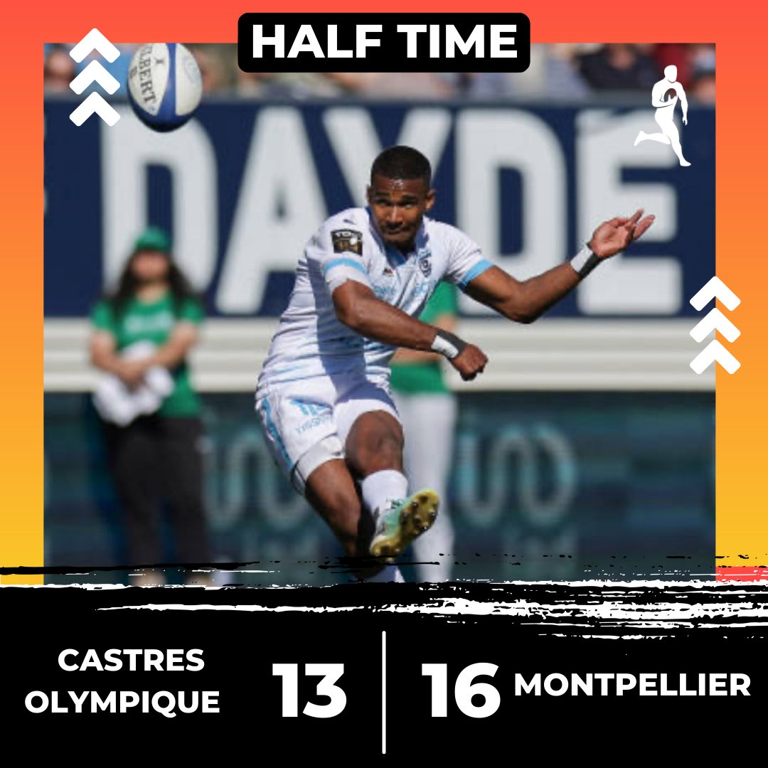 Half Time Top14⏰ ✅ Toulon with the 10 point lead at the break ✅ Fabien Sanconnie 🟥 in the 14th minute in the Racing 92 vs Bayonne clash ✅Montpellier with a 3 point lead at the break ✅ Pau with a 19-10 lead over Oyonnax Follow the games on our app 📲 -