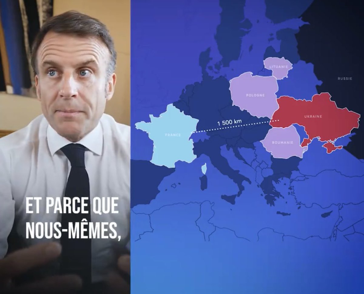 Macron aranıyor: “Umarım savaşmayız” İnternette biri Ukrayna sormuş. O da bu lafı etmiş. Son tutarlı demeci: Ukrayna ön hattı çökerse, Rusya ilerlerse, Ukrayna isterse… o zaman, belki asker yollama vs … idi Yeni Korku Unsuru: “Kaçın, Ruslar Geliyor” ! Kullandığı harita:…