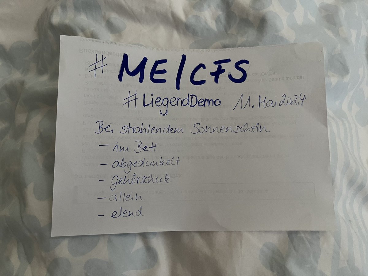 #LiegendDemo 
#MECFS
#Postcovid
#MEAwarenessMonth
#MEAwarenessDay
#MEAwarenessHour