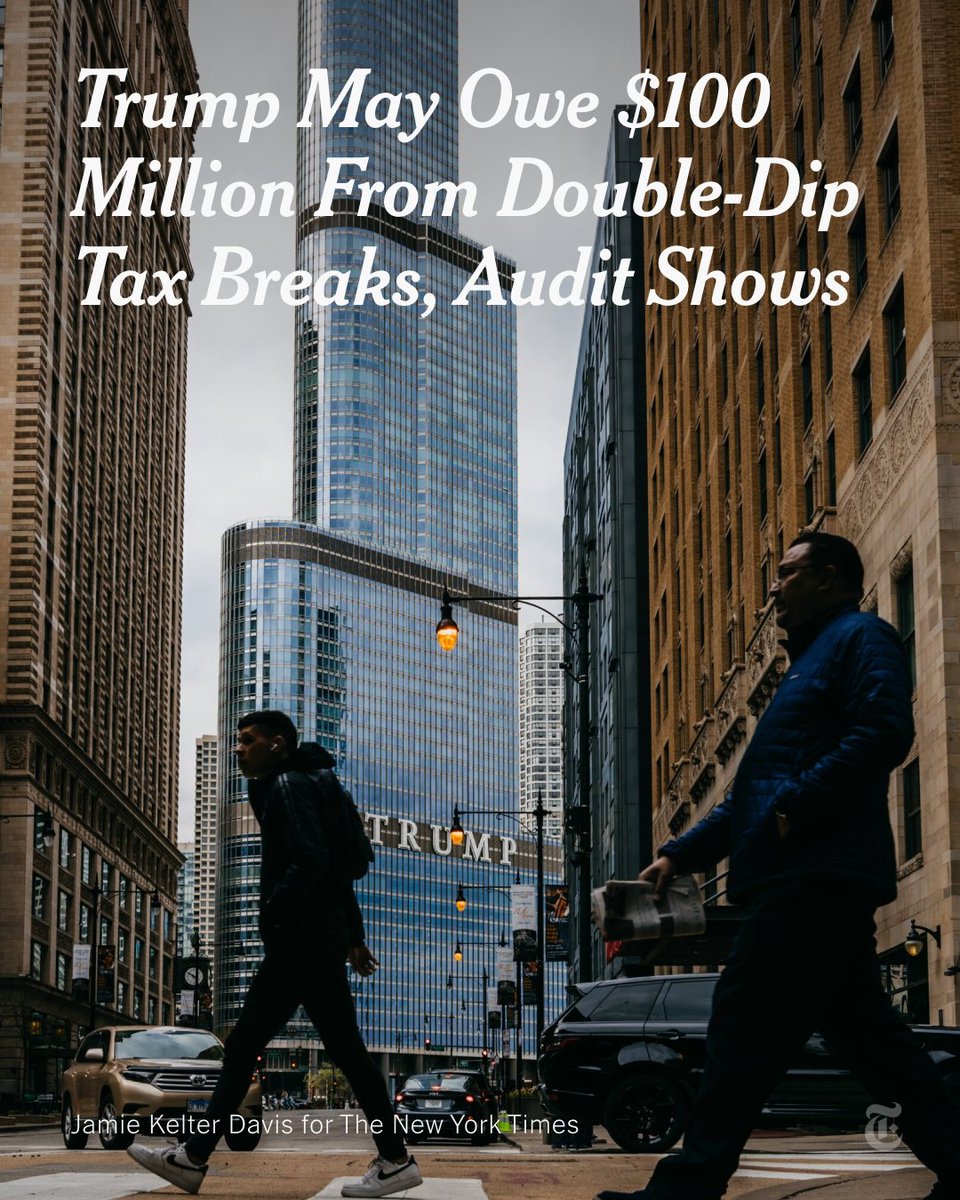 Donald Trump used a dubious accounting maneuver to claim improper tax breaks from his Chicago tower, according to an IRS inquiry uncovered by The New York Times and <a href="/ProPublica/">ProPublica</a>. Losing an audit battle over the claim could cost him over $100 million. nyti.ms/3yagyPw