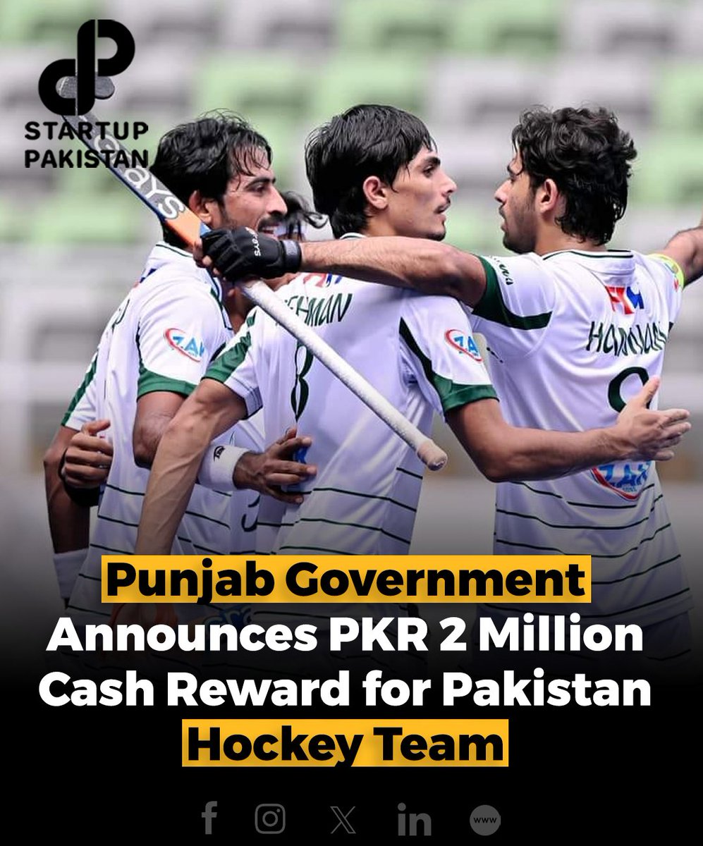 The Punjab government, through Faisal Khokhar, the Minister for Sports, has announced a reward of PKR 2 million for national hockey team in recognition of their exceptional performance in Sultan Azlan Shah Cup. #Pakistan #Hockey #Reward #Pakistanhockeyteam #Punjabgovt
