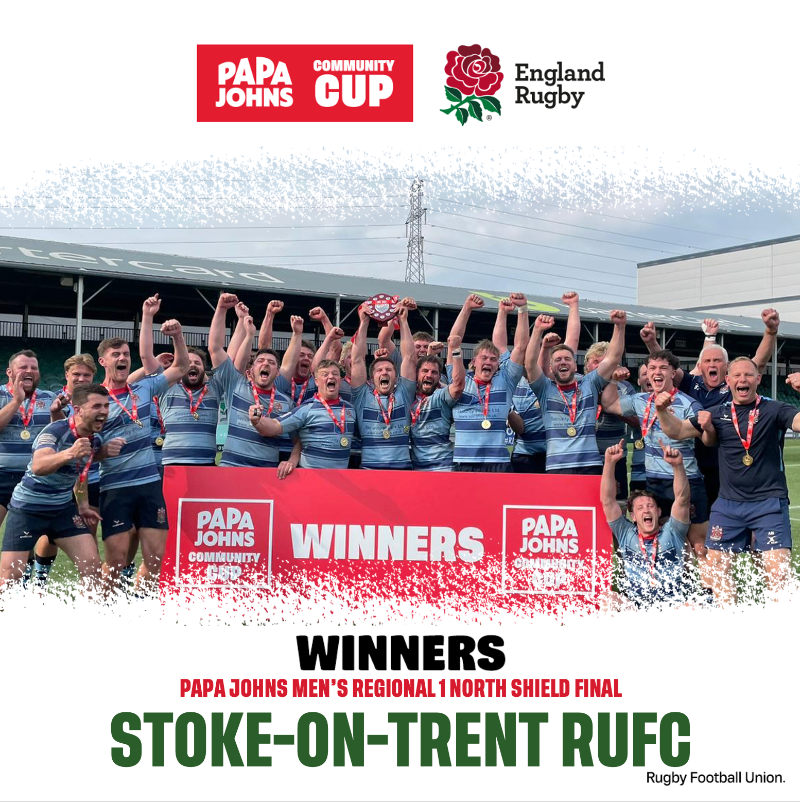 RFU's tweet photo. 🍕🏆 Congratulations to all the other winners from round three of today's @PapaJohnsUK Community Cup Finals! 

👏 Enjoy the celebrations @StokeRugby, @Kingsbridge_RFC and @SalemRFC!

#PapaJohnsCommunityCup https://t.co/Mhl3qgHJox