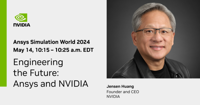 Join NVIDIA CEO Jensen Huang at Ansys #SimulationWorld and see how we're coming together to revolutionize how products are designed, manufactured, and operated. bit.ly/4bbQouB