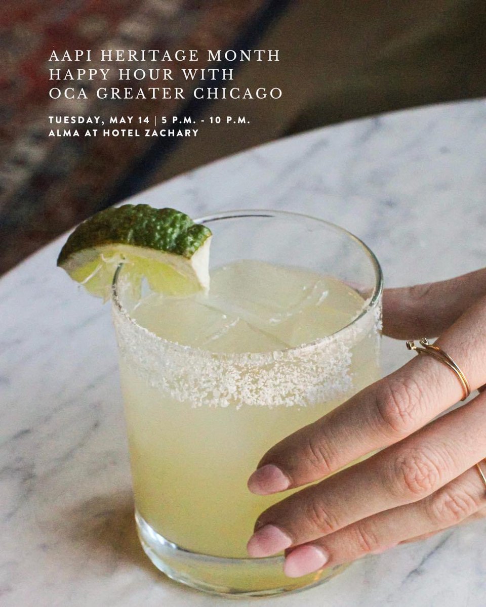 Celebrate #AANHPIHM with us 05/14 5-10pm at @hotelzachary #AlmaHotelZachary with #AAPIRestaurantsWeek2024 participants #MochinutLincolnPark, @aloha_tweets, @BITESChicago, @2drestaurant #BlissPointBakery & cocktails from #SpiceNoteTequila bit.ly/3wlR7dr