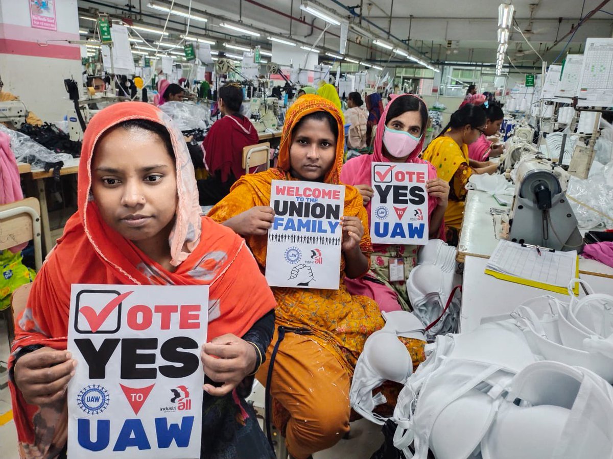 More Bangladeshi Garments workers are expressing their solidarity to the #Mercedes plant's comrades & asking them to vote for @UAW. Union is power & we need to make management fear the union power. #Union is family, so join the union family. @IndustriALL_GU
