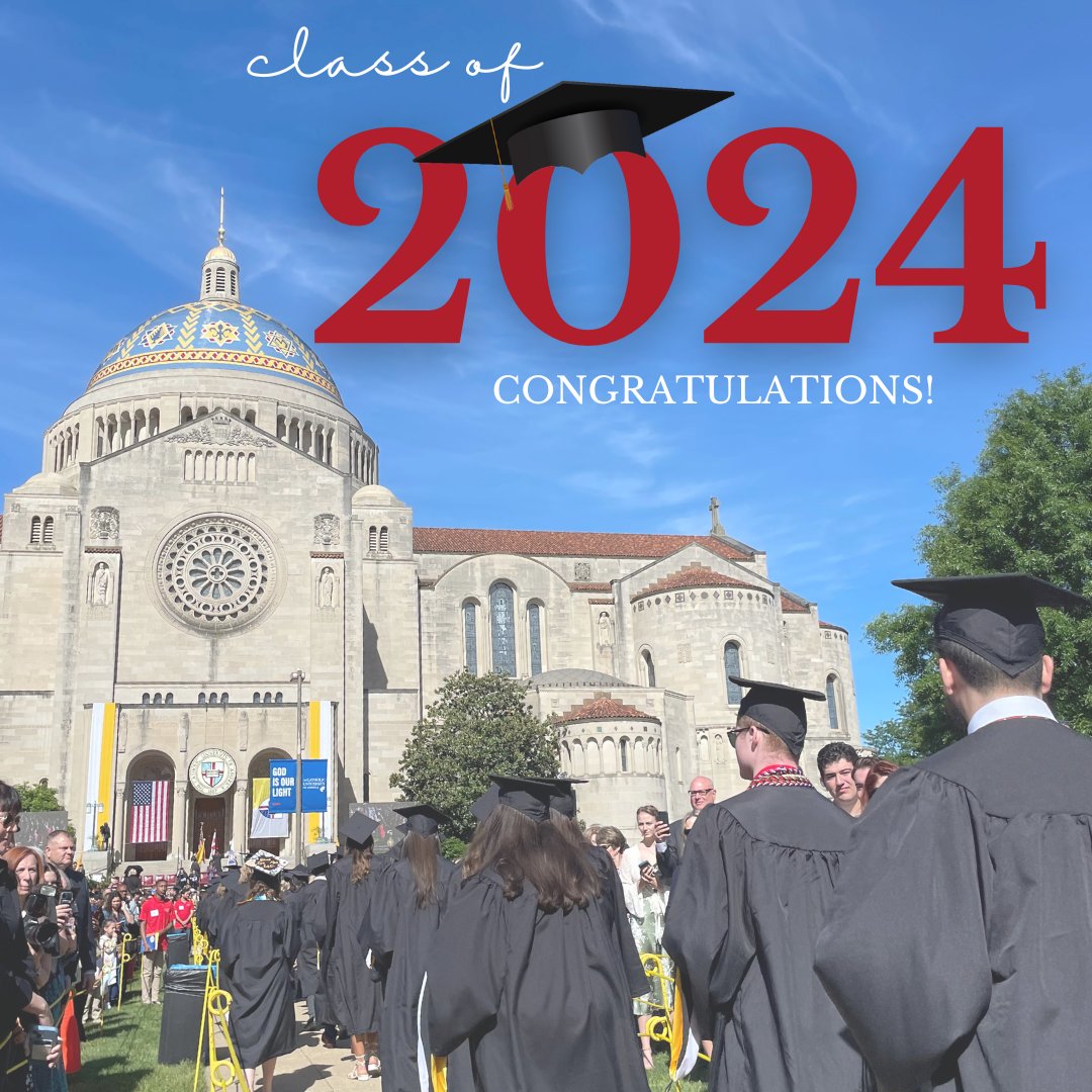 CatholicUniv's tweet photo. The Class of 2024, congratulations!!!! 🥹 Know that you’ll always have a home here on campus at CUA! 🎓 🙌 ❤️

You did it #CatholicUGrad24!!! 🎉 https://t.co/ni63h9wziv