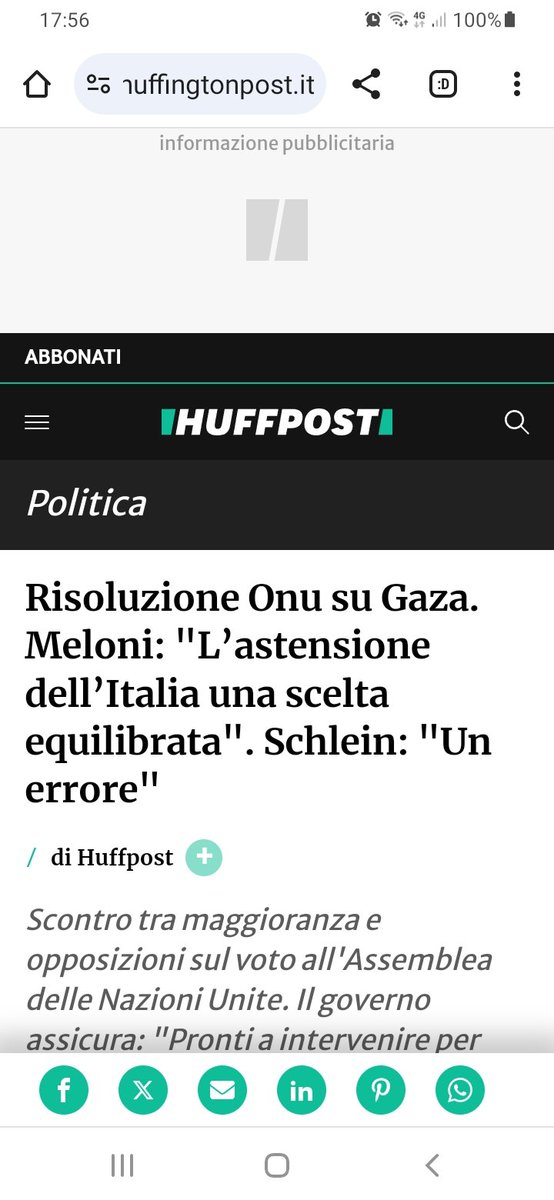 E questa italietta VIGLIACCAMENTE si ASTIENE dal far partecipare i palestinesi  NON HAMAS, all'ONU benché solo come  partecipante senza diritto al voto !! Da tempo questa italietta è avvezza a cedere oltre che sovranità  anche DIGNITÀ pur di svolgere, e bene, il ruolo di SERVA !!