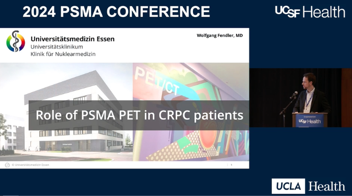 The role of PSMA PET in #CRPC patients. Presentation by Wolfgang Fendler, MD @DKTK_ emphasizing the transformative role of PSMA-PET imaging in managing CRPC, showcasing its ability to reveal a more extensive disease burden and detect distant metastases > bit.ly/490mrLY