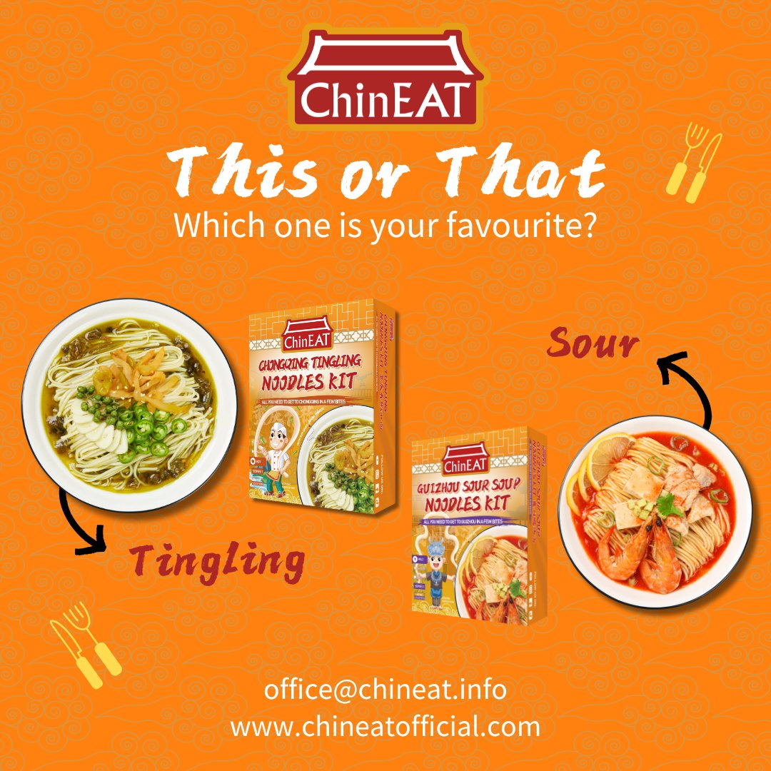 Numb your tongue or make your lips burn? Sichuan & Guizhou Noodle Kits - the ultimate Ffavor showdown in your bowl! Visit chineatofficial.com drop an Email to office@chineat.info and keep in touch with us!⁠ #chinesefood #asianfood #tingling #sour #chineat #sichuanflavor