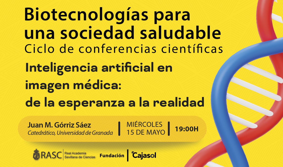 ¿Interesado en cómo la IA está revolucionando la medicina? Juan M. Górriz Sáez nos descubrirá las últimas innovaciones en imagen médica. 📅 Miércoles 15 de mayo, a las 19 horas 👉 Programación completa: buff.ly/3UcIQAe 🔖 Entrada libre