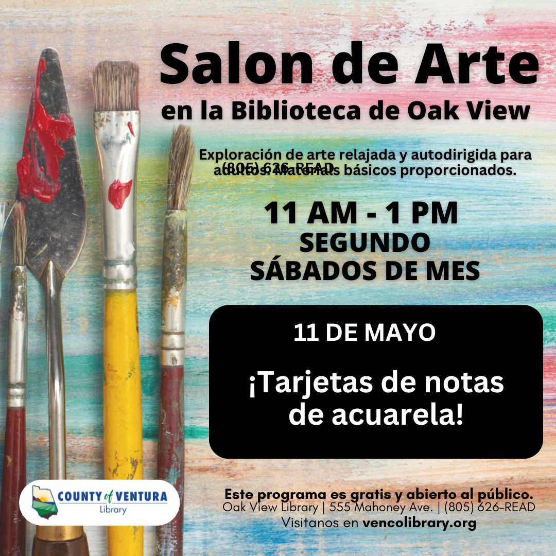 Join us today for an Art Salon at Oak View Library for a self-directed, relaxed exploration of visual art for adults. Basic supplies provided. Art Salons are on 2nd Saturdays from 11AM-1PM. #ArtSalon #OakViewLibrary #VisualArt #ArtWorkshop