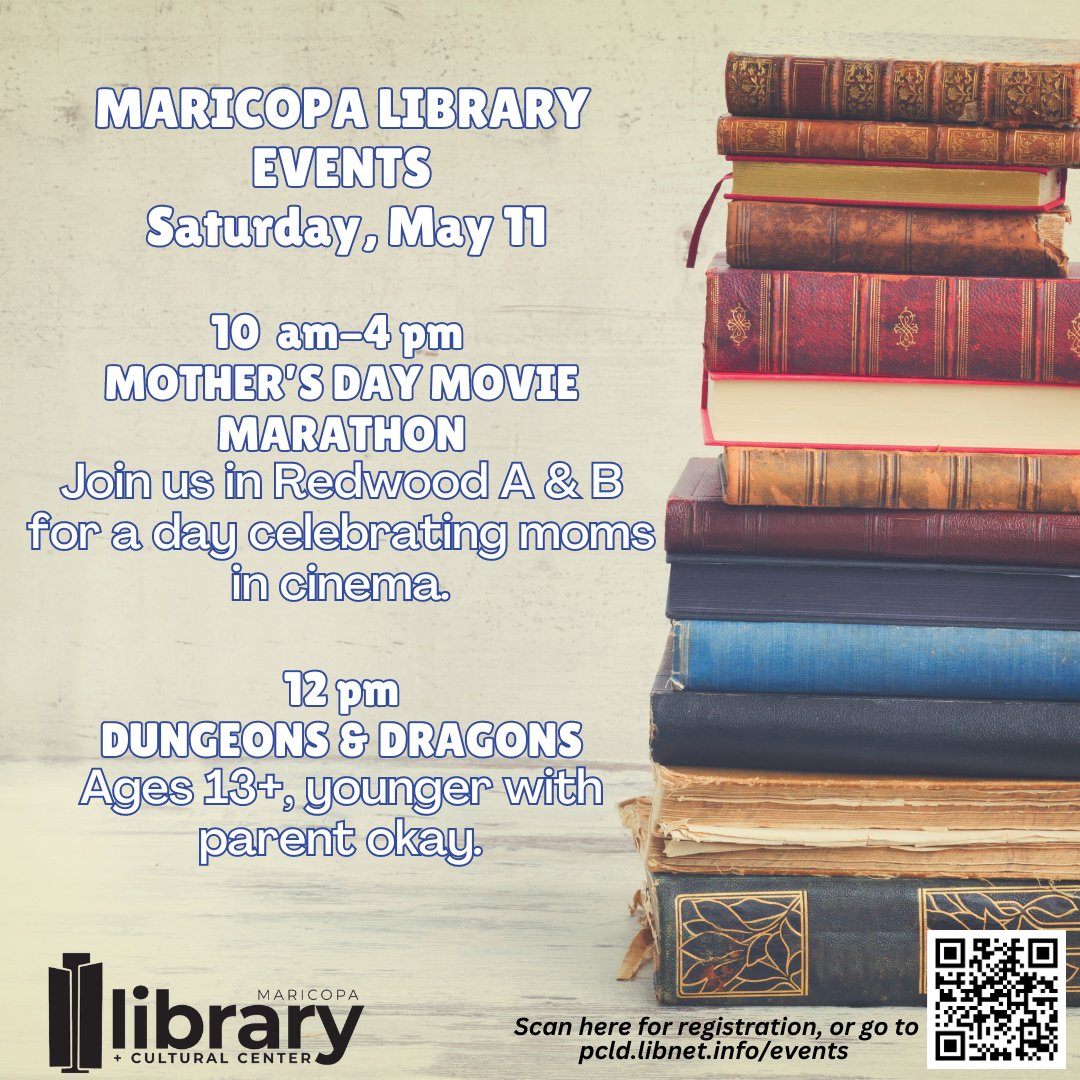 May Day, check. Star Wars Day, check. Cinco de Mayo, check. Mother's Day, you're on deck, and Memorial Day, your time is coming! The entertainment is on us this weekend, Maricopa. #mlcc