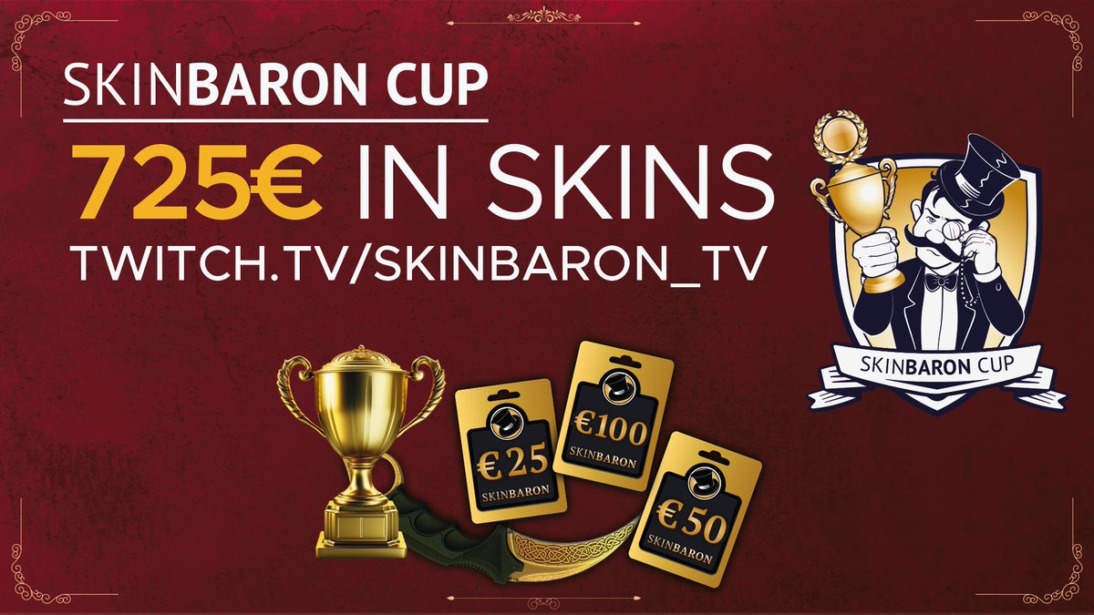 We are live again with our @SkinBaronCup #6 🔥 @RDCBroadcasting is on the mic again and his handing out some vouchers for all of you 🤩 twitch.tv/SkinBaron_TV 📺