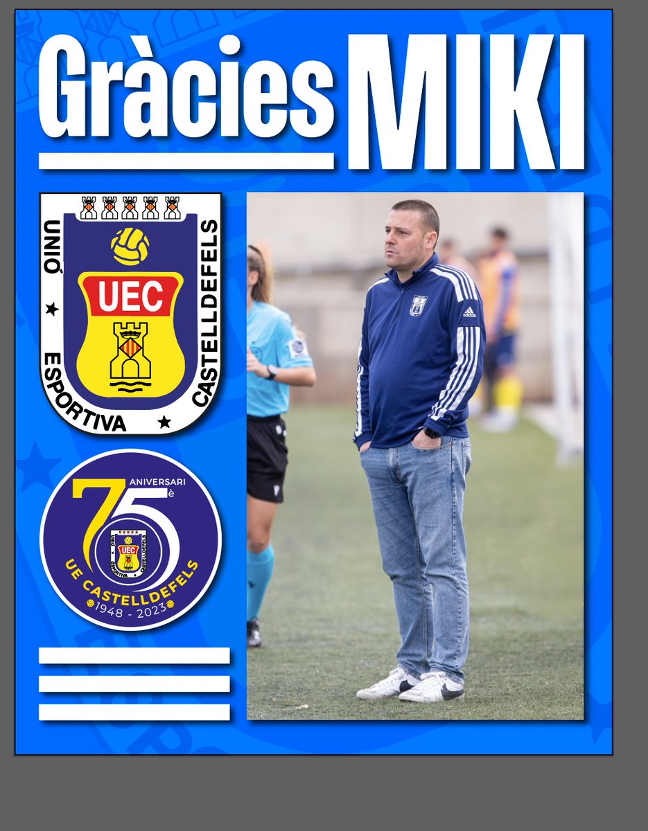 Abans de començar el partit el President <a href="/uecastelldefels/">UE Castelldefels</a>, Jordi Zorrilla, ha fet entrega d'una placa de reconeixement a <a href="/mikicarrillo/">Miki Carrillo</a>, qui en el seu últim partit, deixarà el club com el 'míster' amb més partits dirigits en la nostra història!

🙏 Gràcies, Miki