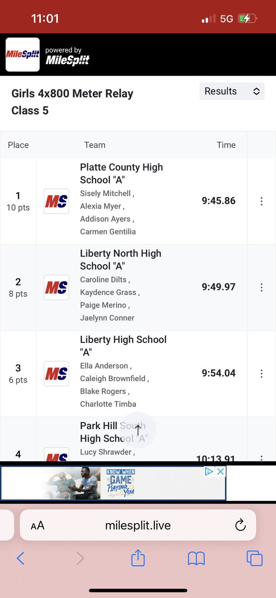 Another District Championship for the Pirates. Congrats Girls 4x800!