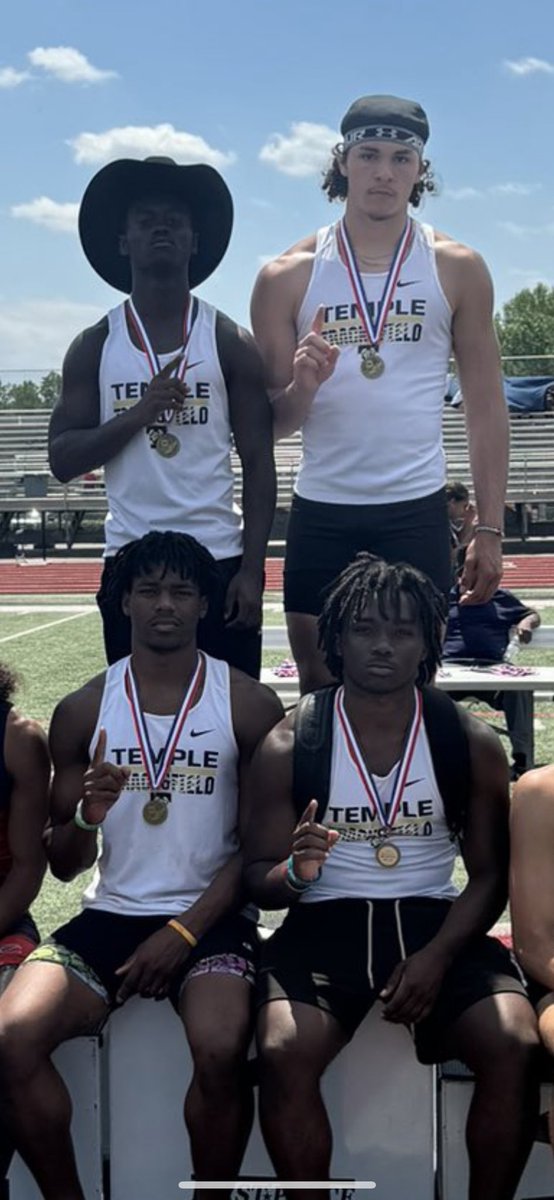 Good luck to our Temple High Track 4 x 100 team today as they will be running for a State Championship today at Barron Stadium in Rome, GA at 2:50 PM. The 4 X 100 Team is made up @jdpenson19, @CJGray03_ , @watkins_manny and @maclann_m. Let’s go Tigers!!! @TempleTrack_ ￼