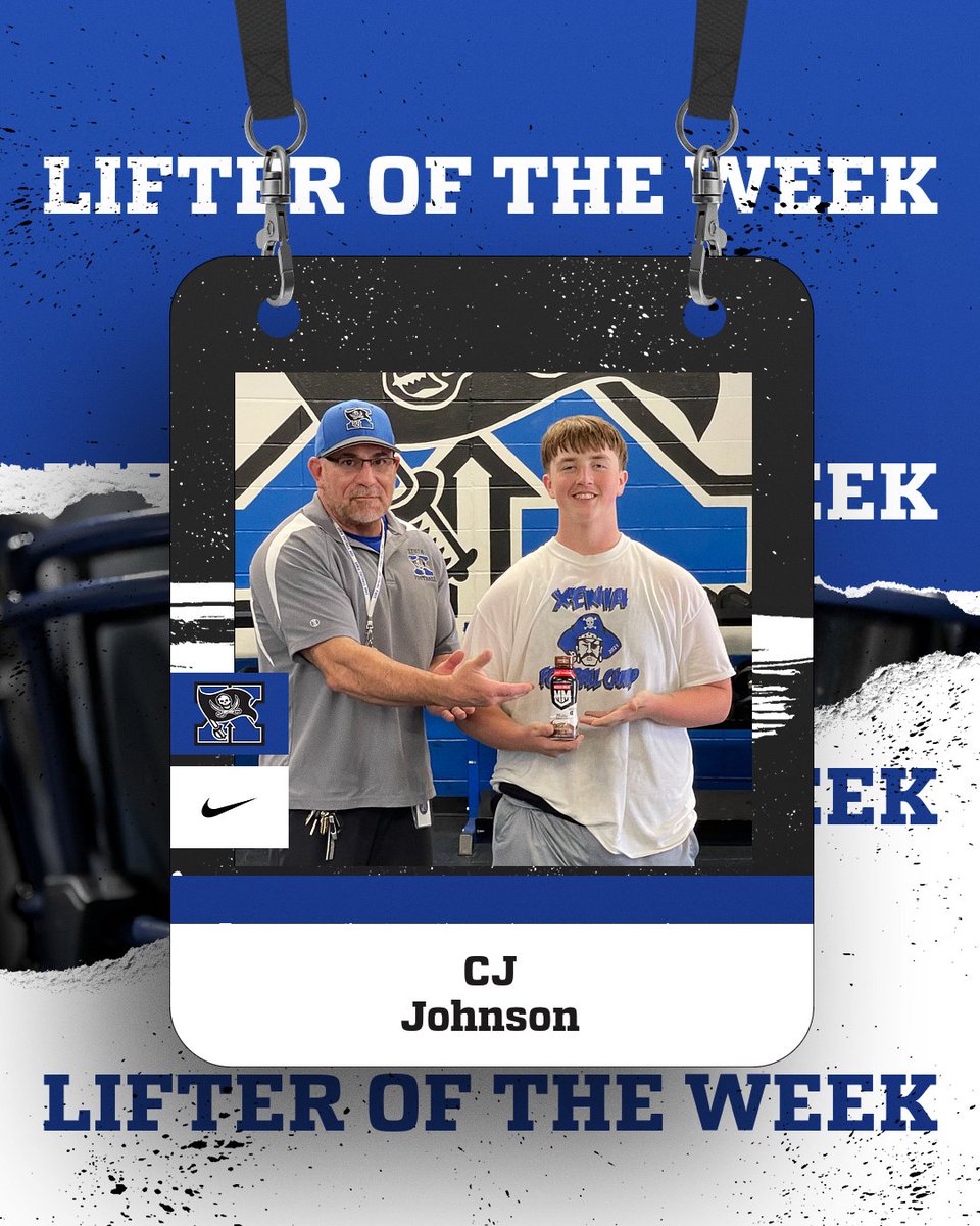 Congrats to CJ Johnson for being selected as this week's Lifter of the Week. Coach <a href="/FoubertMatt/">Matt Foubert</a> said "CJ has been putting in the work, taking toe coaching and transforming his body to be faster and more athletic. #FinishTheFight <a href="/XeniaAthletics/">Xenia Athletics</a>