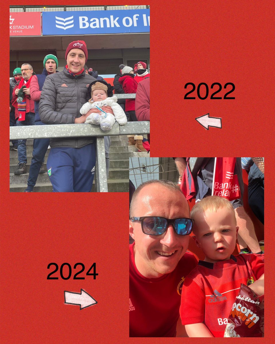 efa_dee's tweet photo. Big day out in thomond today for the little man supporting Munster 🏉❤️… 2 years since his last visit!  #MUNvCON #ThomondParkSelfie https://t.co/upXYfJfEgZ