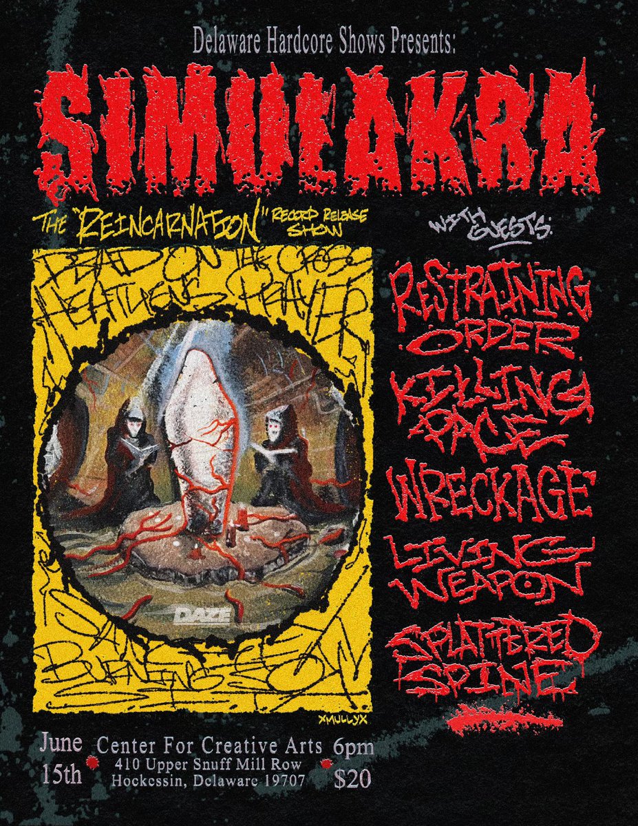 REINCARNATION RECORD RELEASE - JUNE 15TH IN DELAWARE Bringin it back to home proper with this absolutely insane lineup. $20, doors at 6. See you then 🪦