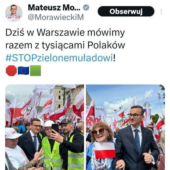 🟡 Trzeba przyznać, że M. Morawiecki ma tupet godny polityka, że jest dziś w stanie bez mrugnięcia okiem oprotestowywać skutki własnych decyzji. To przecież właśnie on sam w 2019 roku zaakceptował Europejski Zielony Ład, a rok później zrezygnował z weta ws. #FitFor55 na RE.