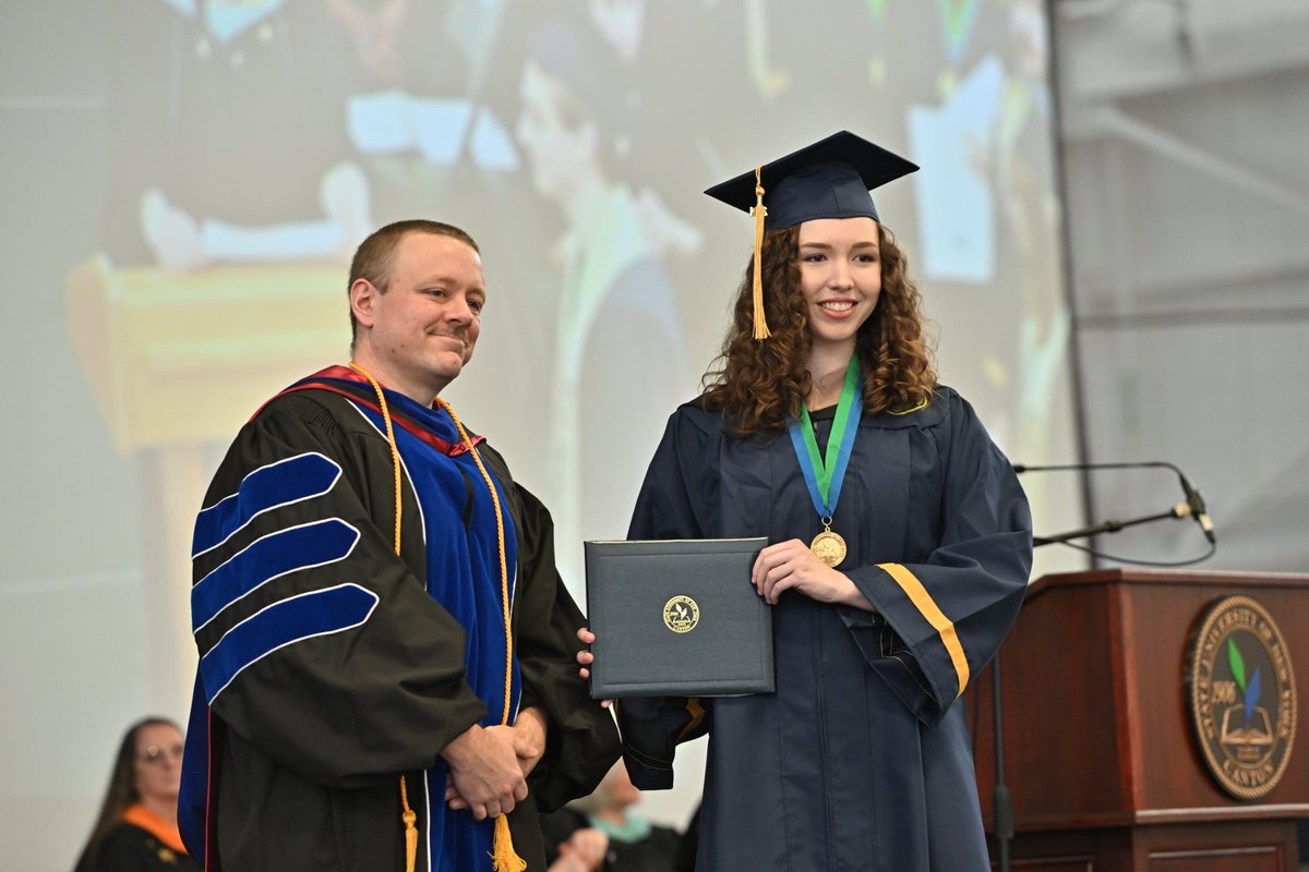 About 450 graduates and one very good service canine, Kitchi, crossed the stage today at our 116th Commencement Ceremony 🎓🐕 #classof2024