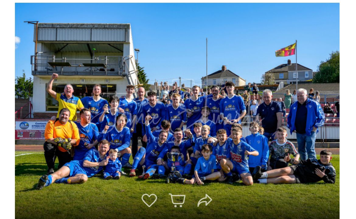 💙  This amazing lot will be playing in the @PremierWales next season. Now the hard work begins on and off the field. Another challenge for this fantastic football club. 

#uppaside
#oneclub
#communityclub
#werup