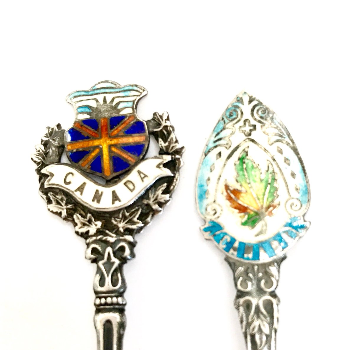 Sterling Silver & Enamel Souvenir Spoons, Vancouver, Prince Rupert B.C. Maple Leaf, Intricate Details, Canadian Marks, Collectible Gifts #ArtCollectible #VintageSouvenir $67.20 ➤ etsy.com/listing/607746…