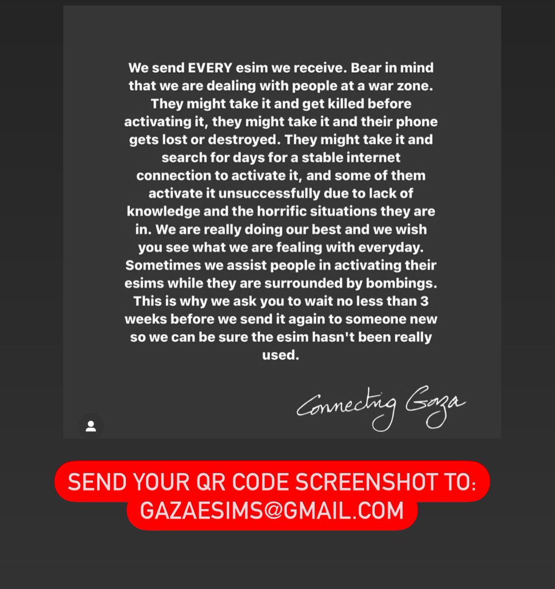 PLEASE DONATE! IT IS URGENT! #connectingGaza