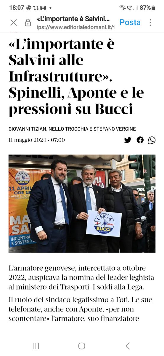Se Toti parla e con lui tutti gli altri indagati oltre a saltare tutto il sistema Liguria salta anche tutto il Governo.