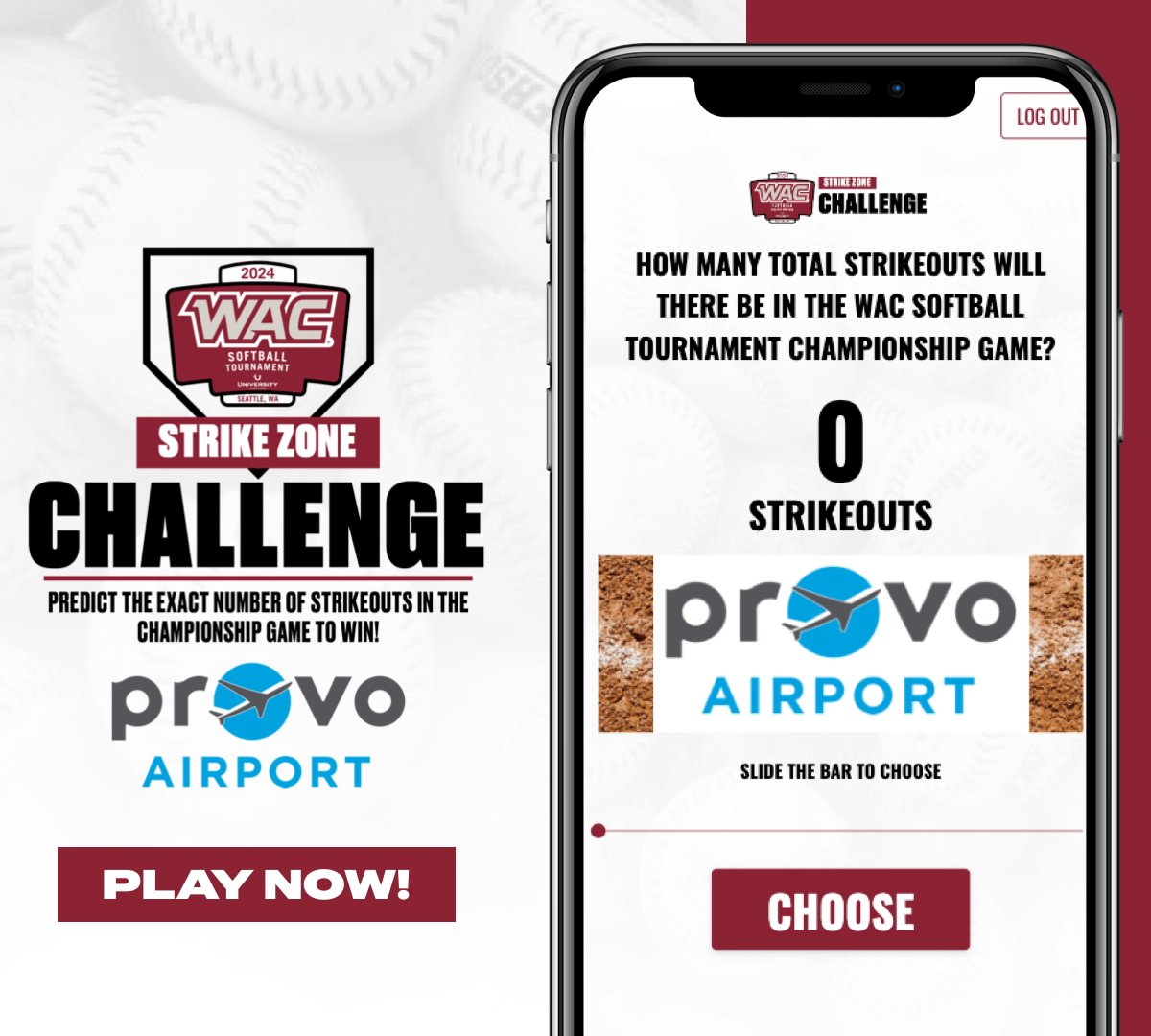 🥎 You'll never strikeout with The Provo Airport!
But do you think you can guess how many strikeouts will be thrown in the championship game?
Submit here: wacprediction.sqwadhq.com
#OneWAC x #WACsb
<a href="/provocity/">Provo City</a> | <a href="/SqwadFan/">SQWAD 🏟📱</a>