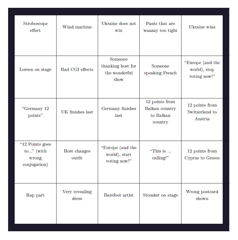 #ESC day means Bingo time!
Download the Bingo sheets and participate in tonight's #BingoESC!

➡ we.tl/t-FUPo8NkNxW
