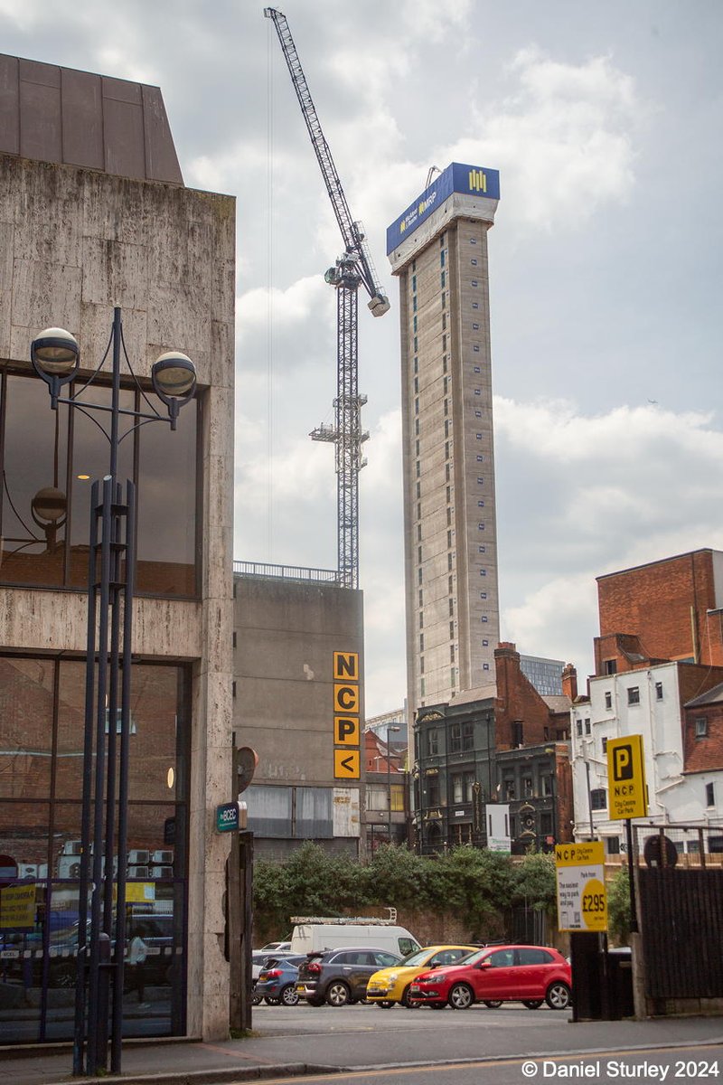 #Birmingham UK, the very #skinny #concrete core for the VITA Students tower on Suffolk Street, here from Hill Street in @SouthsideDist 😎 #BirminghamWeAre #AllShapes