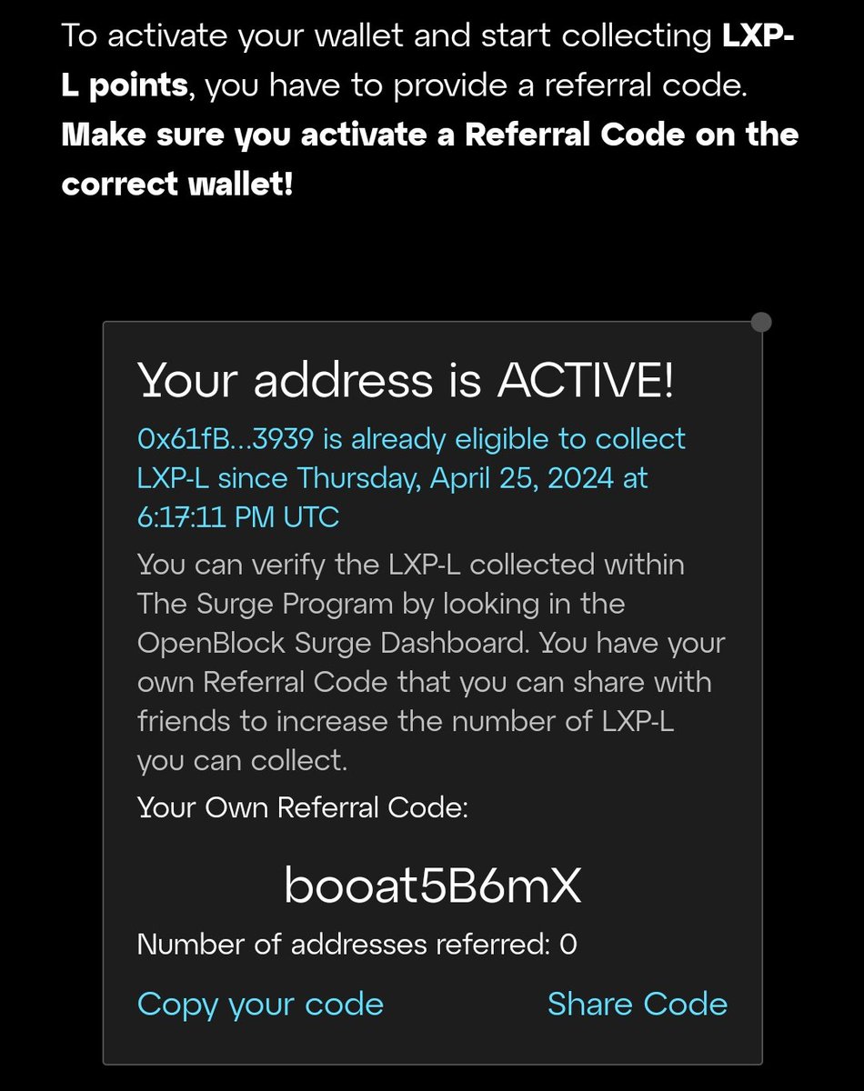 If you did linea park, you will be receive your LXP after some basic filtering

A reminder if you still haven't registered for Linea surge campaign

You just need to deposit 0.1+ ETH in LP & activate at - referrals.linea.build/?refCode=booat…

Linea surge will begin shortly to earn LXP-L
