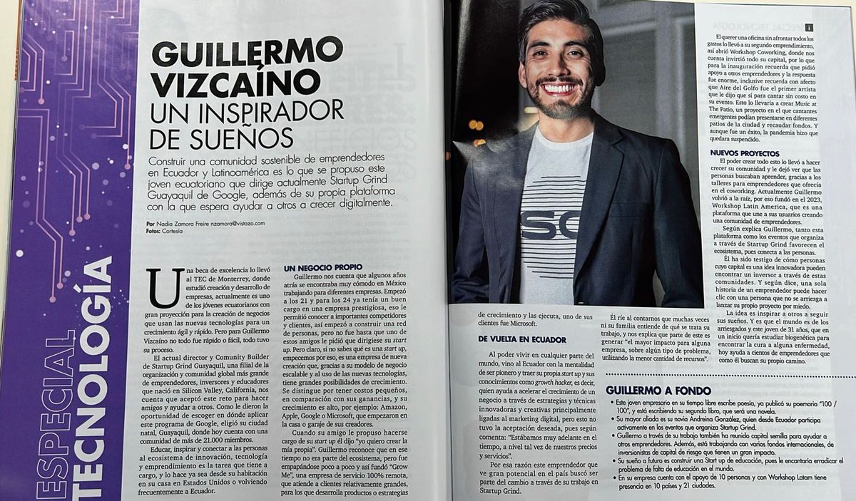 Thank you for sharing my story <a href="/RevistaHogar/">RevistaHogar</a> and for supporting the incredible work we do at <a href="/growmerocks/">Grow Me - Growth Hacking</a>, <a href="/StartupGrind/">Startup Grind</a>, <a href="/WorkshopLat/">Workshop Latin America</a>, <a href="/Workyourideas/">Workshop Coworking</a>, and always grateful for the big shout out to my collection of poems 100/100 <a href="/gtothevpoetry/">GtotheV</a>.⚡️ 

This is the power of community!