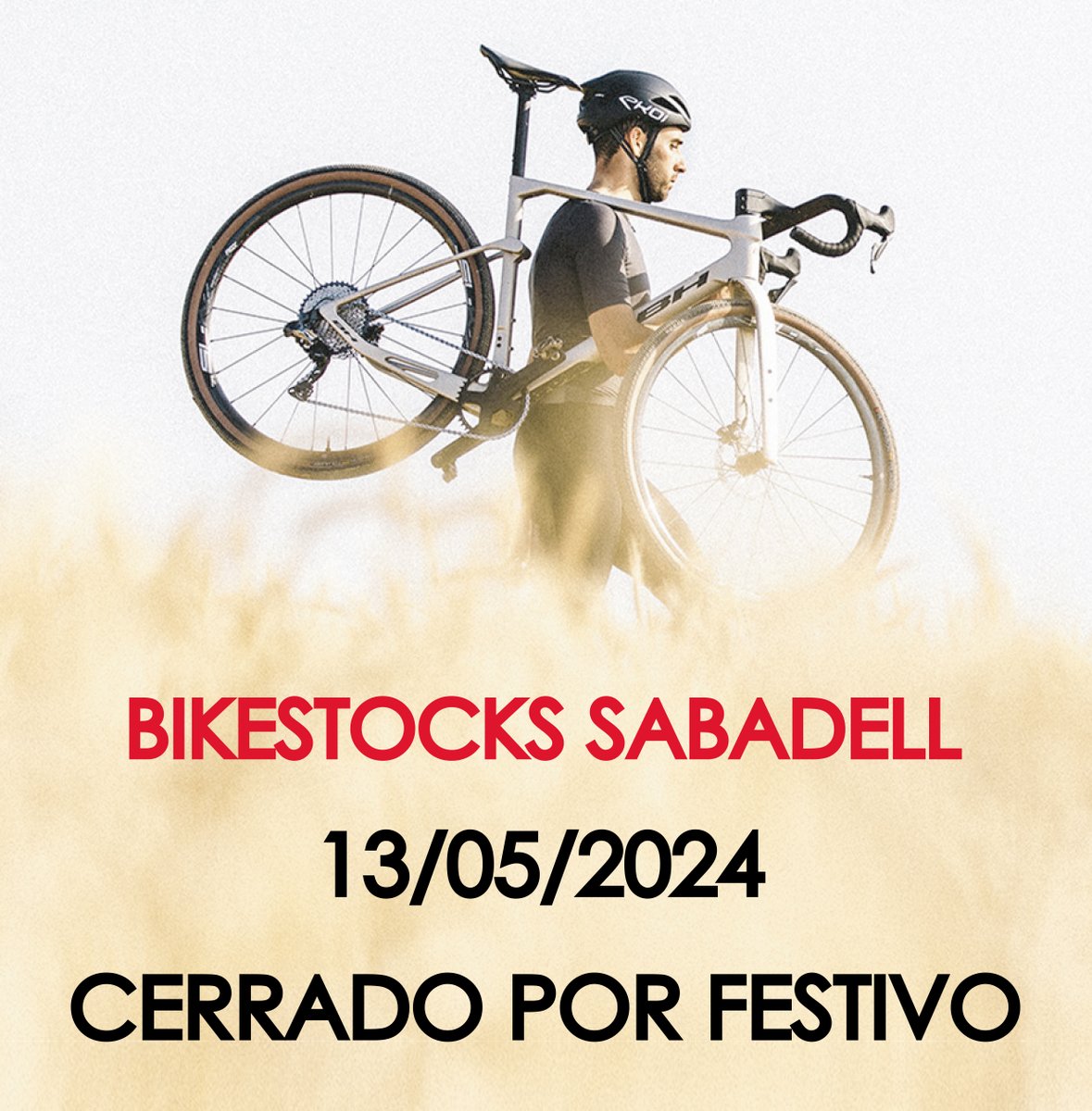 bikestocks's tweet photo. ⚠️Os informamos que nuestra tienda física #Bikestocks_Sabadell permanecerá cerrada el lunes 13/05/2024 por ser festivo local.
.
Recordad que podéis seguir realizando vuestras compras a través de nuestra tienda online https://t.co/K5zaWvKkPO. https://t.co/fAQye1z7Dq