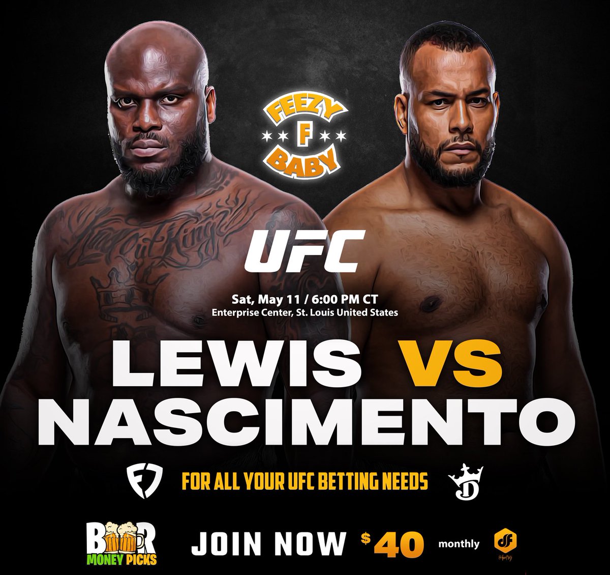 #UFCSTL is here 🚀🚀🚀 Let’s crush Day 1 in @BeerMoneyPickss , let’s get this post to 100Favorites & RTs and I’ll drop my full card prediction 👊 For all my UFC picks use the link below 👇 code: RHINO for 10% off. bit.ly/m/Feezys-Links