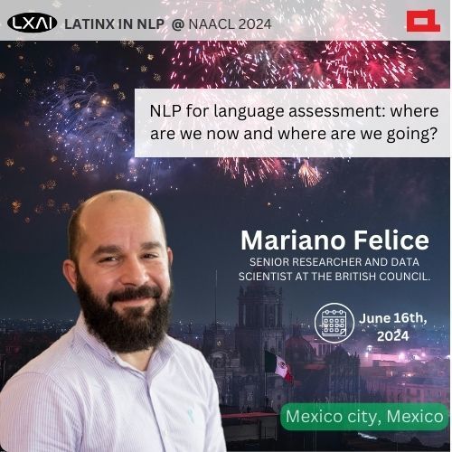 🌟 Exciting News! 🌟 we are thrilled to announce Mariano as our keynote speaker for the upcoming @lxnlp Workshop at #NAACL2024 Join us as we delve into the latest advancements and diverse perspectives in AI. Let's celebrate and amplify the voices of the Latinx community in AI🎉