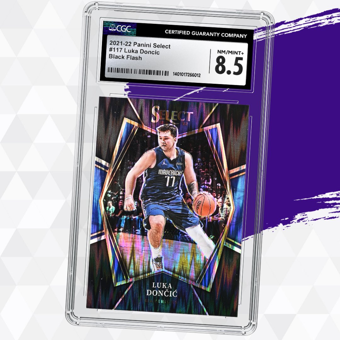 Luka Magic! 🪄🏀 This 2021-22 Panini Select Luka Doncic One of One Black Flash Prizm was recently submitted and graded by #CGCCards, receiving a CGC NM/Mint+ 8.5! 👀 Will Luka lead the #Mavs to the NBA Finals? Let us know your thoughts in the comments! #LukaDončić #Dallas